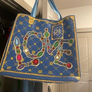 Brighton Blue and Yellow Gemstone Tote